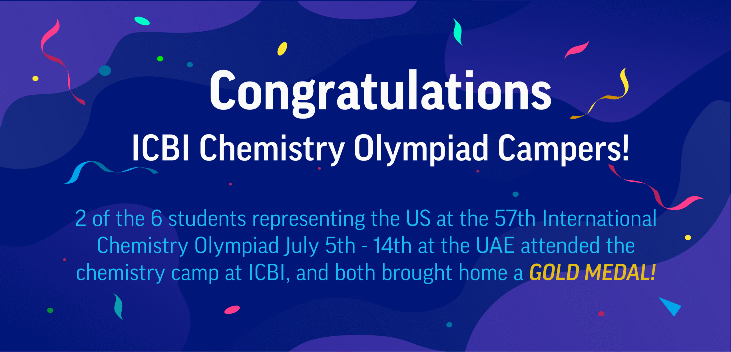 Chemistry camper congrats update